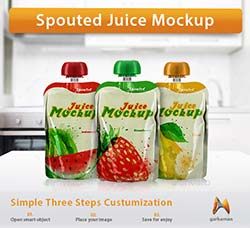 果汁包装袋模型：Spouted Juice Mockup